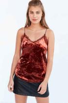 Urban Outfitters Kimchi Blue After Hours Velvet Lace Cami,red,xs