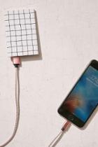 Urban Outfitters Slim Grid Portable Power Charger,white Grid,one Size