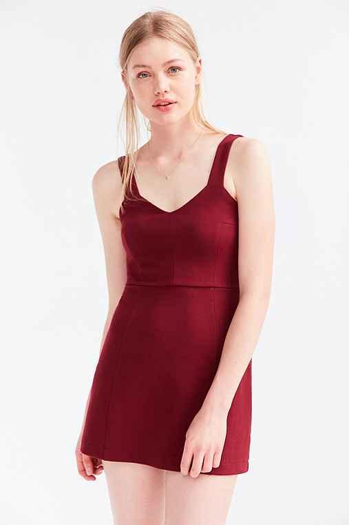 Urban Outfitters Silence + Noise Savina Ponte Mini Dress,maroon,l