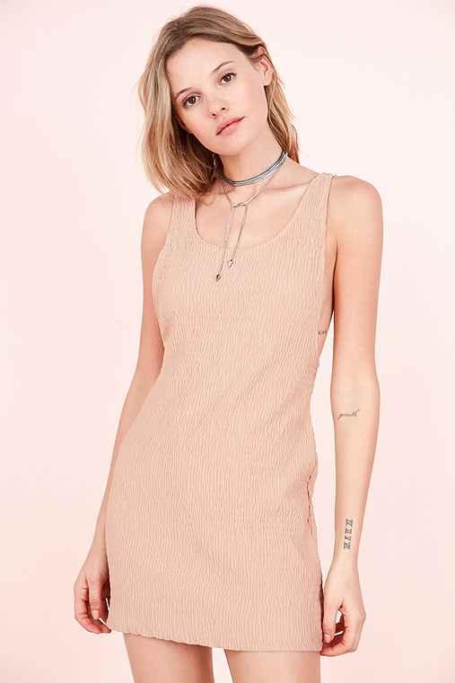 Urban Outfitters Motel Mergy Low Armhole Tank Mini Dress,tan,s