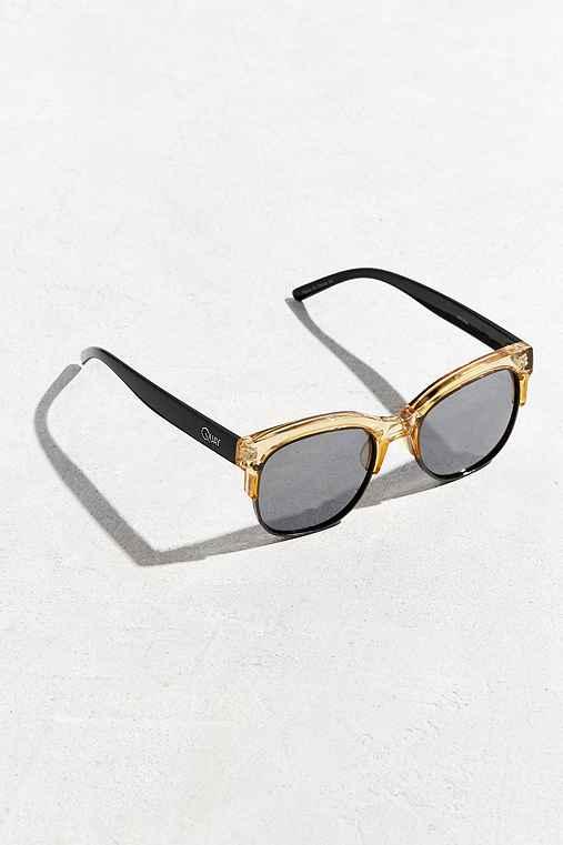 Urban Outfitters Quay Bronx Half-frame Sunglasses,yellow,one Size