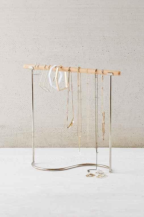 Urban Outfitters Vera Curved Jewelry Stand,silver,one Size
