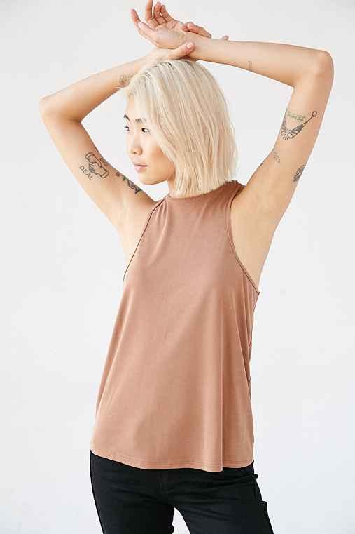 Urban Outfitters Silence + Noise Lizzy Cupro Tank,brown,s