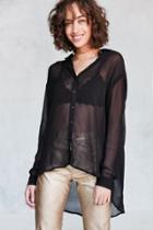 Silence + Noise Ace Sheer High/low Button-down Shirt