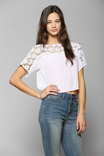 Staring At Stars Crochet-neckline Cropped Top
