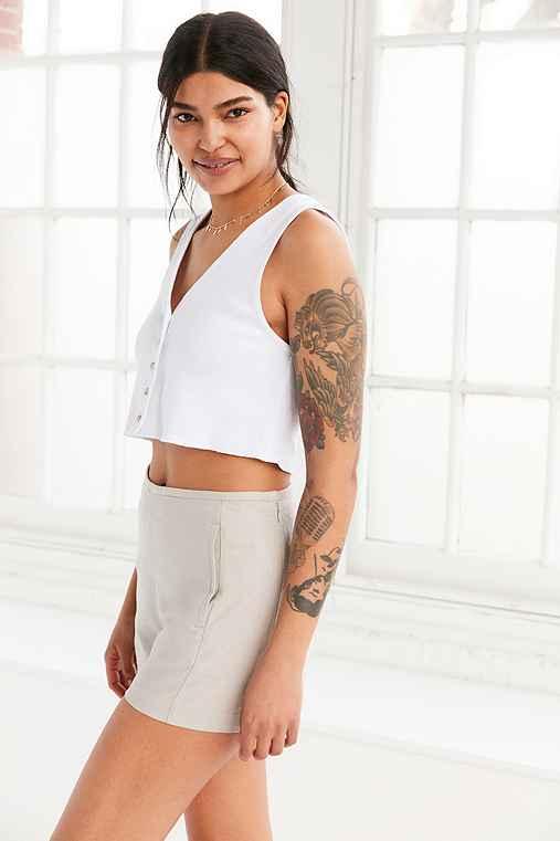 Urban Outfitters Cooperative Gramercy Linen Pinup Short,cream,12