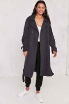 Urban Outfitters Kimchi Blue Clemmie Trench Coat,navy,s