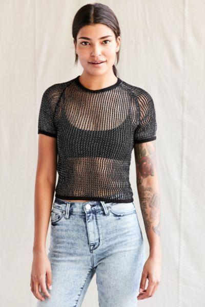 Urban Renewal Vintage Mesh Surplus Crop Tee