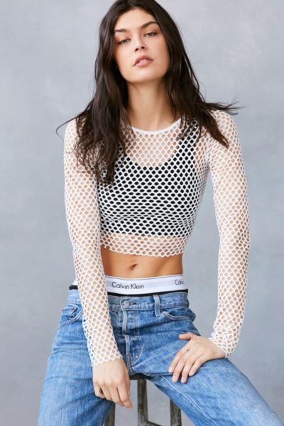 Urban Outfitters Out From Under Diamond Fishnet Long Sleeve Top