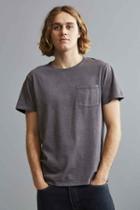 Urban Outfitters Uo Standard Fit Sun Faded Pocket Tee,washed Black,xl