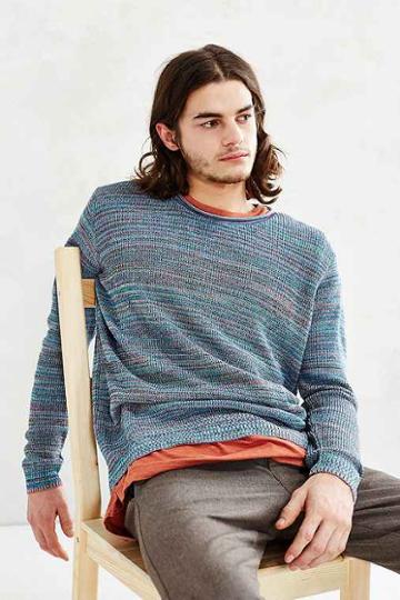 Urban Outfitters Koto Rainbow Twist Sweater,blue Multi,l