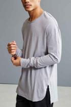 Urban Outfitters Feathers Ash Linen Long Sleeve Tee,light Grey,s