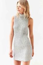 Urban Outfitters Bdg Marly Turtleneck Sweater Mini Dress,grey,s