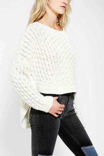 Pins And Needles Quilted High/low Sweater