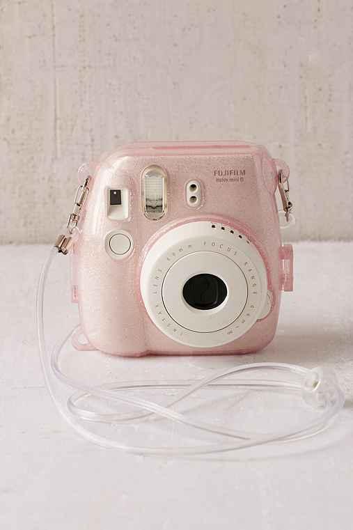 Urban Outfitters Fujifilm Instax Mini 8 Glitter Hard-shell Camera Case,clear,one Size