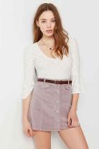 Urban Outfitters Bdg Button-front Corduroy Mini Skirt,andora Feast,2