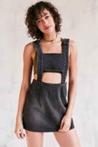 Urban Outfitters Evil Twin Momentary Cutout Denim Overall Mini Dress,washed Black,m