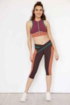 Urban Outfitters Without Walls Split Side Knee Cropped Legging,maroon,l