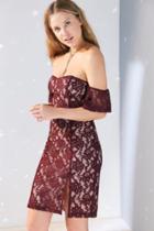 J.o.a. Off-the-shoulder Lace Mini Dress