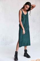 Urban Outfitters Cooperative Daphne Scoop-back Midi Slip Dress,dark Green,s