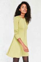 Urban Outfitters Bdg Outfield Long-sleeve Sweatshirt Mini Dress,chartreuse,m