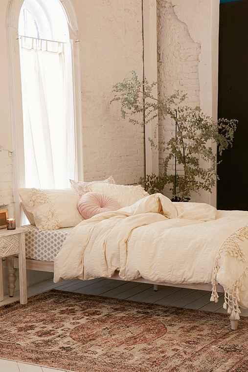 Urban Outfitters Xandra Trim Duvet Cover,cream,king