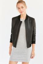 Urban Outfitters Bagatelle It's Real Leather Bomber Jacket