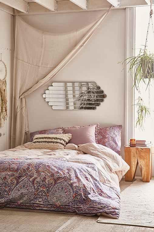 Urban Outfitters Naomi Paisley Duvet Cover,cream,full/queen