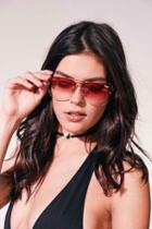 Urban Outfitters Quay Muse Sunglasses,light Red,one Size