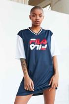 Urban Outfitters Fila + Uo Bibi Baseball Mini Dress,navy,l