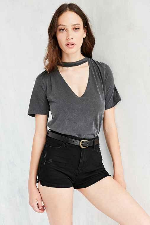Urban Outfitters Truly Madly Deeply Cut It Out Tee,black,l