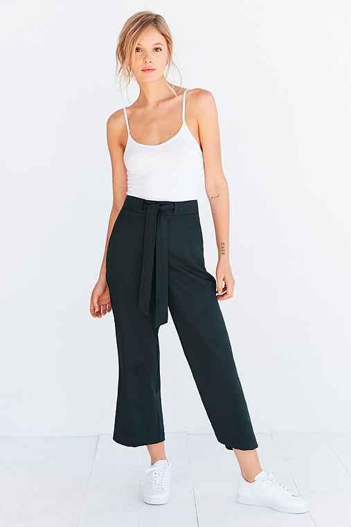 Urban Outfitters Bdg Arielle Tie-waist Pant,green,12