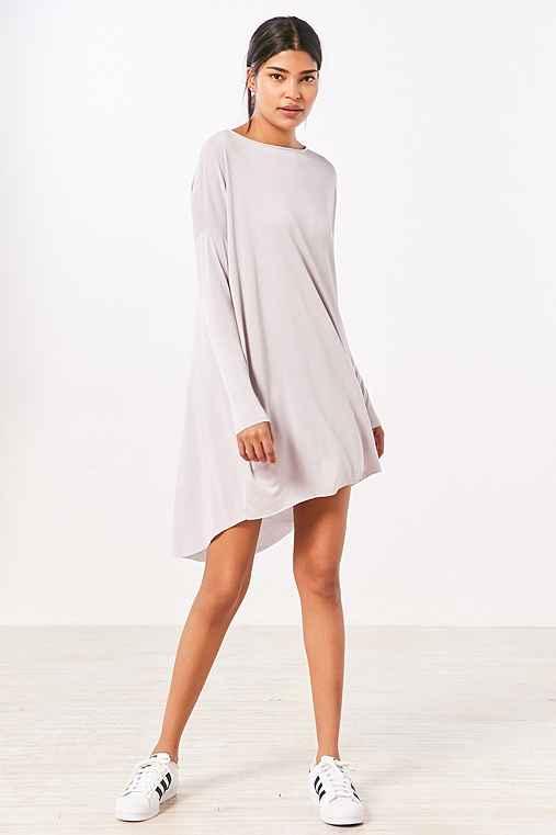 Urban Outfitters Silence + Noise Vienna Long-sleeve Dolman Mini Dress,lavender,xl