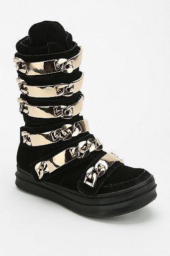 Jeffrey Campbell Chain-plaque Flatform Sneaker-boot