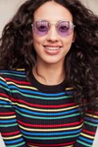 Urban Outfitters Daydream Metal Round Sunglasses,purple,one Size