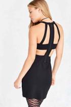 Urban Outfitters Silence + Noise Meeko Cutout Bodycon Mini Dress,black,m