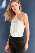 Urban Outfitters Kimchi Blue Jesse Lace Bib Halter Top,ivory,l