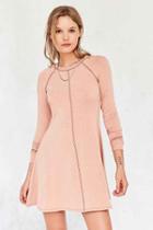 Urban Outfitters Bdg Outfield Long-sleeve Sweatshirt Mini Dress,coral,s