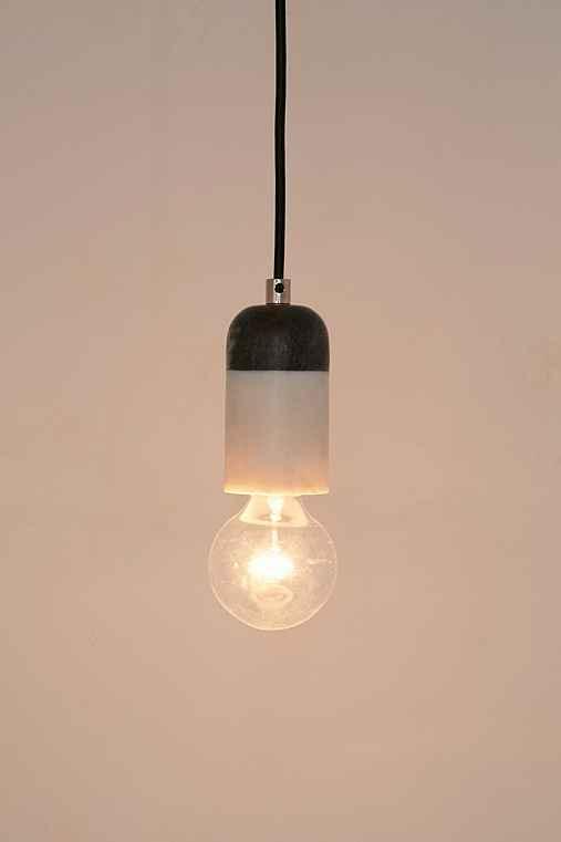 Urban Outfitters Mixed Marble Pendant Light,black & White,one Size