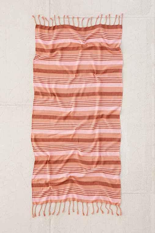 Urban Outfitters Ari Striped Bath Towel,pink,one Size