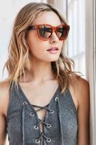 Urban Outfitters Goldendaze Square Frame Sunglasses,orange,one Size
