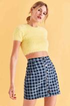 Urban Outfitters Cooperative Printed Twill Button-front Mini Skirt,navy,m