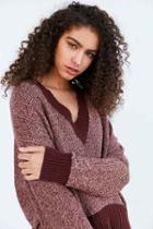 Urban Outfitters Silence + Noise Remy Deep V Sweater,peach,m