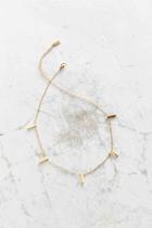 Urban Outfitters Seoul Little 18k Gold-plated Charm Choker Necklace,gold,one Size