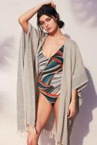 Urban Outfitters Beach Blanket Feeder Stripe Duster,neutral,one Size