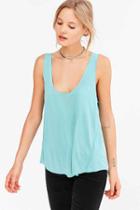 Urban Outfitters Silence + Noise Cali Cupro Tank Top,turquoise,s