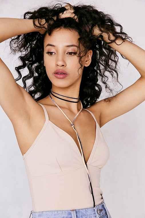 Urban Outfitters Ombre Velvet Wrap Choker Necklace,black,one Size