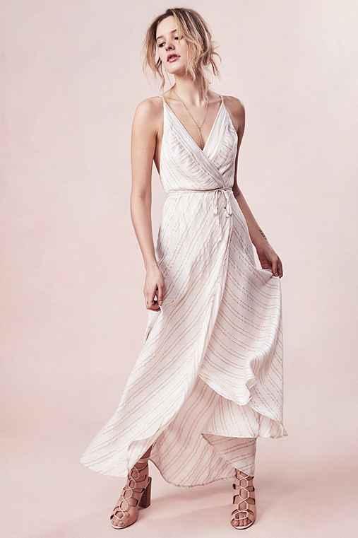 Urban Outfitters Kimchi Blue Thistle Stripe Wrap Maxi Dress,rose,0
