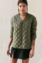 Urban Outfitters Vintage Quilted Military Pullover Jacket,green,one Size