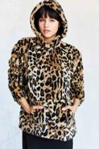 Urban Outfitters Silence + Noise Tabby Faux Fur Popover Jacket,orange,l